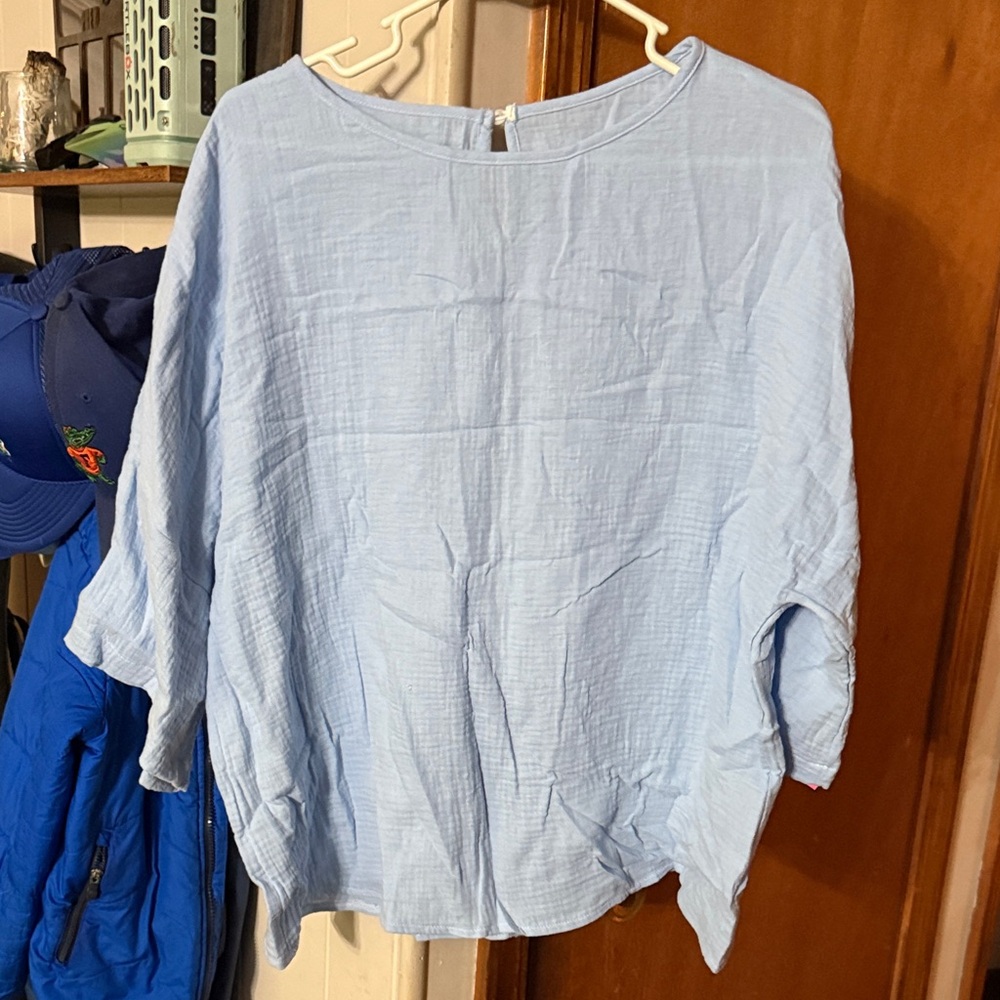 SHEIN Light Blue Blouse